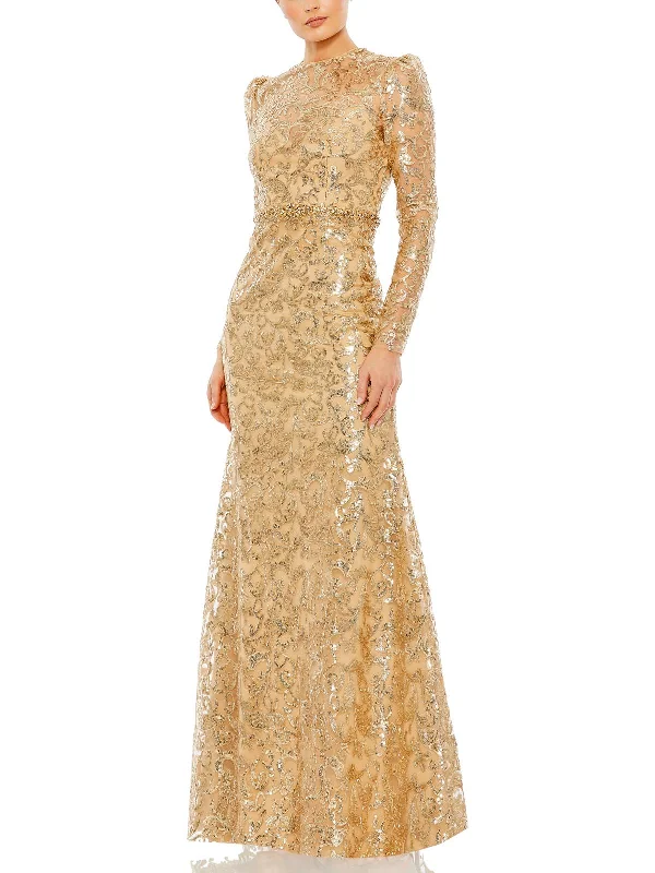 Womens Lace Embellished Evening Dress Tunics Solid Classic