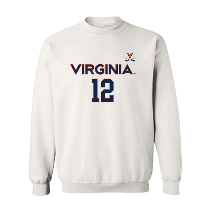 Virginia - NCAA Women's Basketball : Kamryn Kitchen - Replica Shersey Crewneck Sweatshirt Hoodie with Frayed Bohemian Relaxed