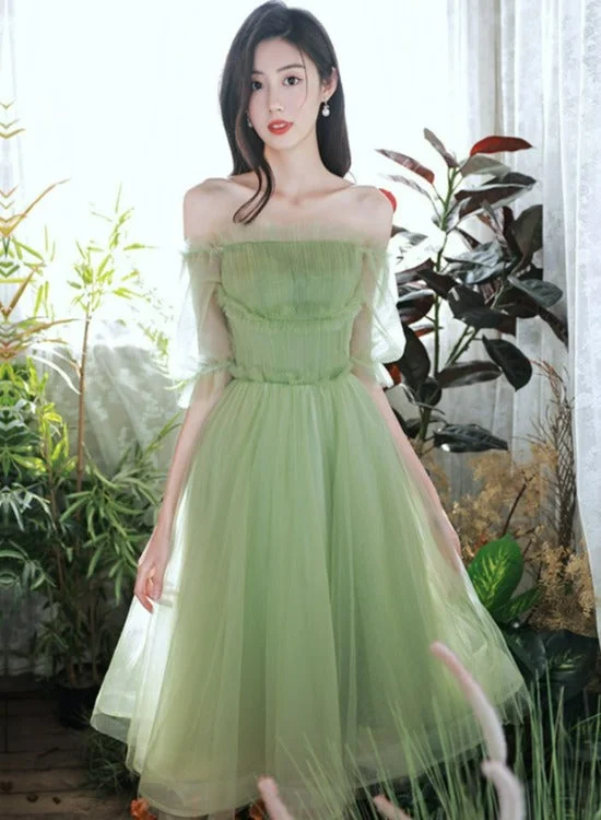 Lovely Green Short Tulle Party Dresses Homecoming Dress, Short Green Formal Dresses Tunics Chinos classic