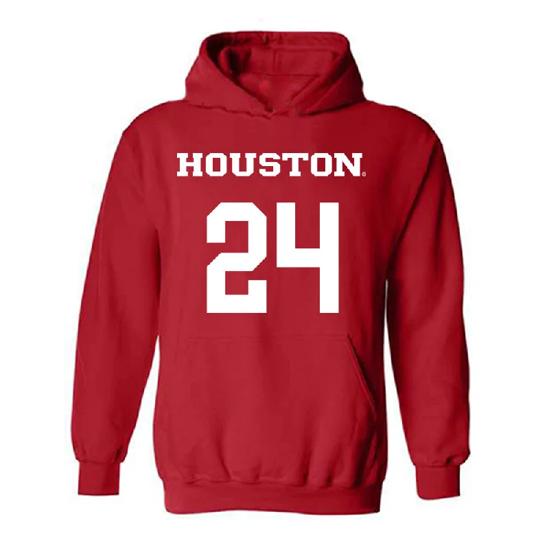 Houston - NCAA Women's Basketball : Eylia Love - Classic Shersey Hooded Sweatshirt Hoodie with Color Block Contrast Stylish