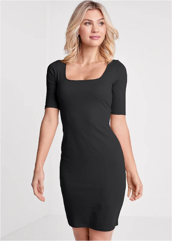 Long And Lean Dress - Black Tunics Designer luxury