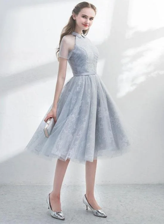Lovely White Organza with Flower Lace Short Homecoming Dress, White Party Dress Tunics Practical durable
