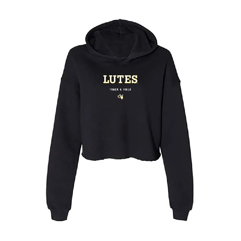 PLU - NCAA Women's Track & Field : Sydney Sparks - Women's Crop Fleece Hoodie Hoodie with Button Classic Timeless