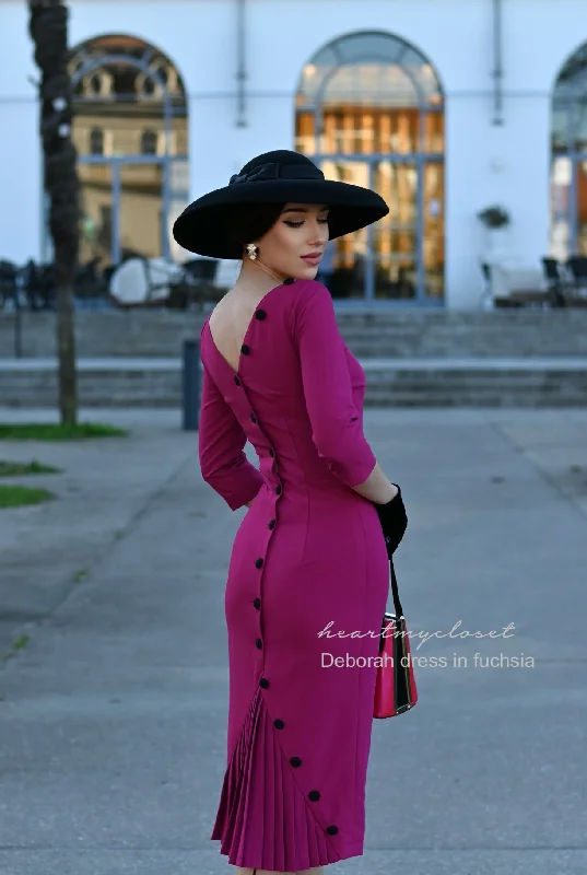 Deborah - pleated back pencil dress Tunics Sophisticated sleek