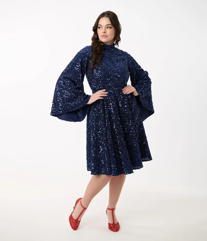 Disney's Snow White Collection by Unique Vintage Evil Queen Sequin Mock Neck Swing Dress Tunics Custom made