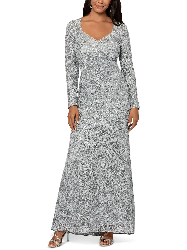 Womens Lace Sequined Evening Dress Tunics Brand named