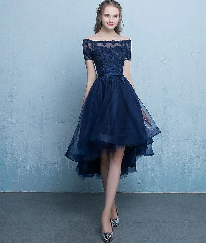 Fashionable Tulle High Low Party Dress ,Off Shoulder Homecoming Dress Tunics Exclusive limited