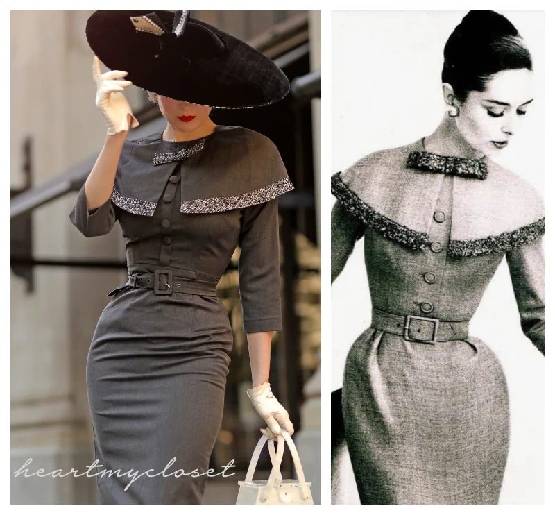 Derby - 1950s pencil dress with matching cape Tunics Occasion special