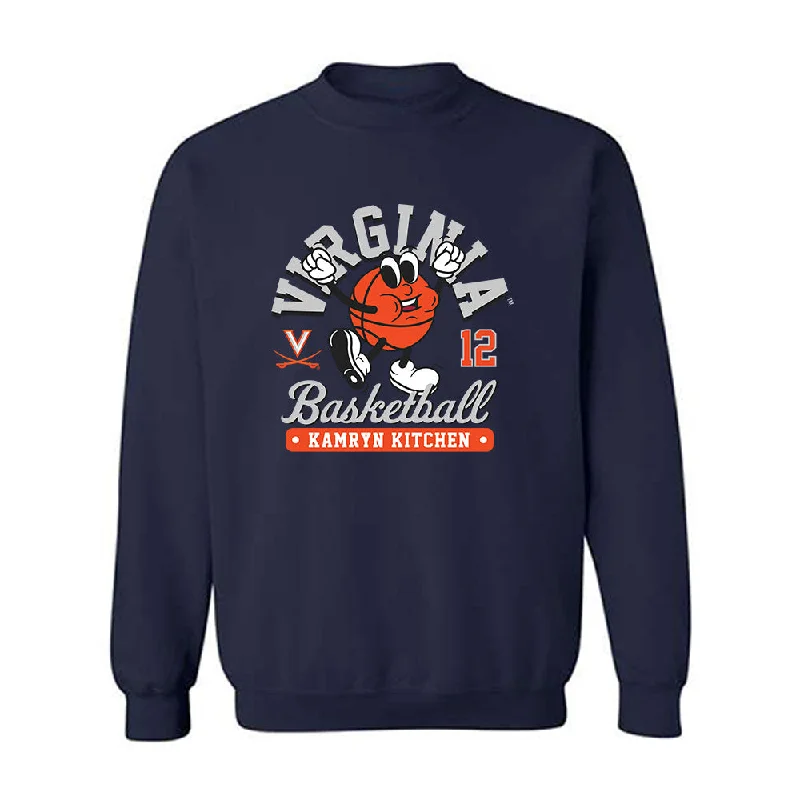 Virginia - NCAA Women's Basketball : Kamryn Kitchen - Fashion Shersey Crewneck Sweatshirt Hoodie with Raw Hem Edgy Unfinished