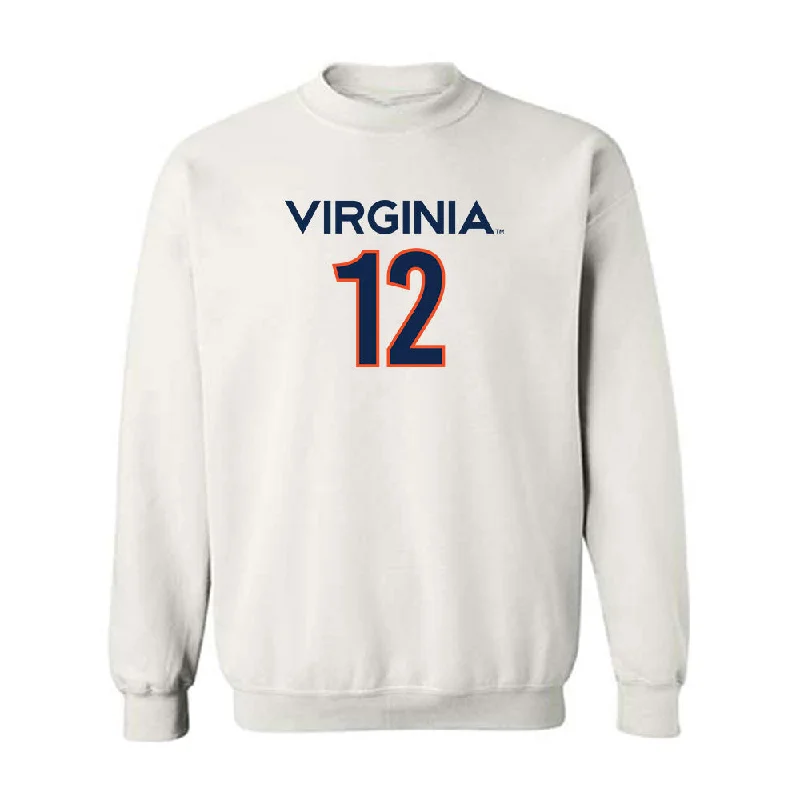 Virginia - NCAA Women's Basketball : Kamryn Kitchen - Replica Shersey Crewneck Sweatshirt Hoodie with Stripes Bold Sporty
