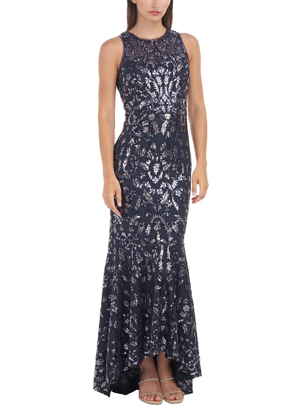 Womens Sequined Polyester Evening Dress Tunics Polka dots
