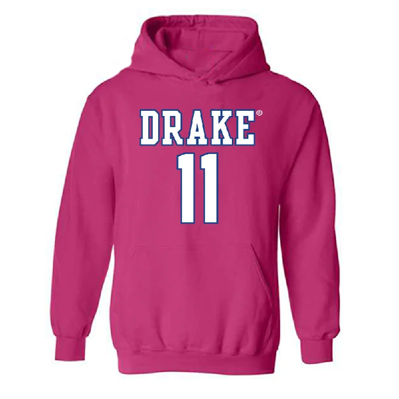 Drake - NCAA Women's Basketball : Peyton McCabe - Classic Shersey Hooded Sweatshirt Hoodie with V-Neck Classic Versatile