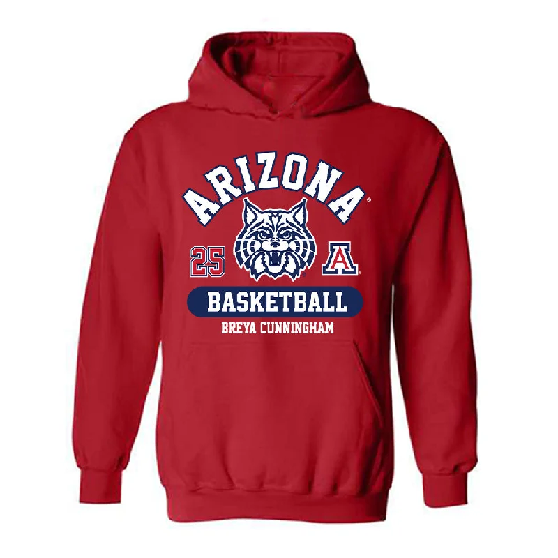 Arizona - NCAA Women's Basketball : Breya Cunningham - Classic Fashion Shersey Hooded Sweatshirt Hoodie with Patch Decorative Personalized