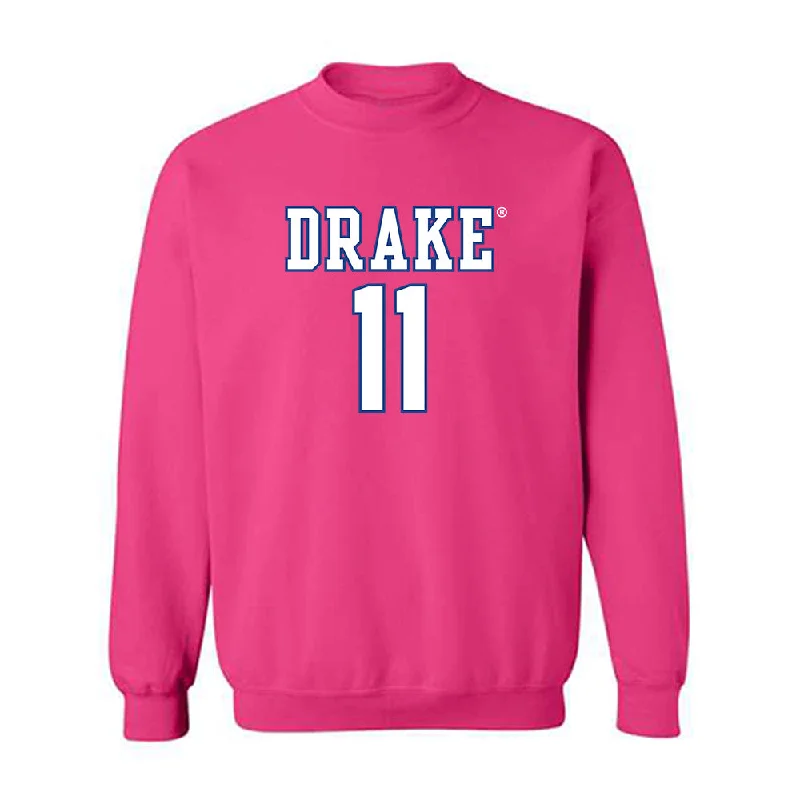 Drake - NCAA Women's Basketball : Peyton McCabe - Classic Shersey Crewneck Sweatshirt Hoodie with Button Placket Classic Preppy