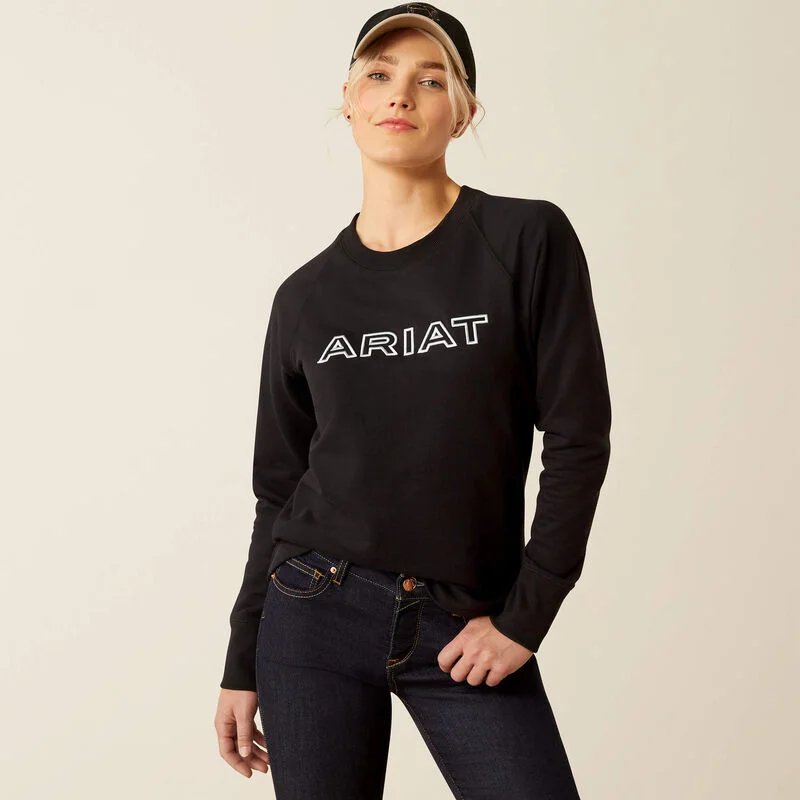 Women's Ariat Benicia Sweatshirt - Black Hoodie with Logo Branding Identity