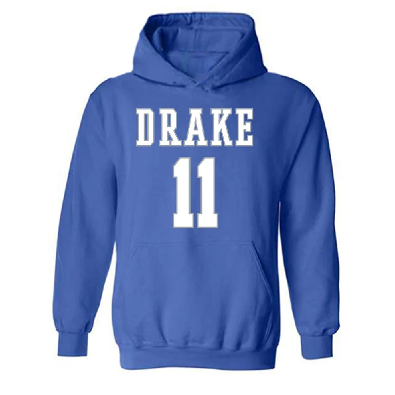 Drake - NCAA Women's Basketball : Peyton McCabe - Classic Shersey Hooded Sweatshirt Hoodie with Hidden Zipper Minimalist Clean