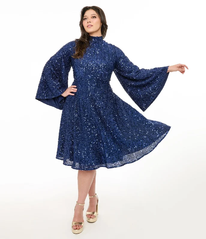 Disney's Snow White Collection by Unique Vintage Plus Size Evil Queen Sequin Mock Neck Swing Dress Tunics New arrival