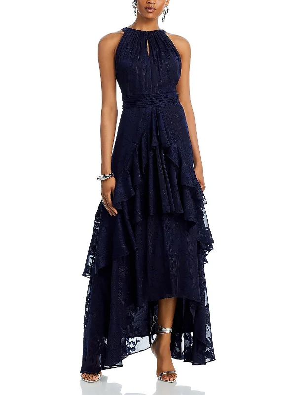 Womens Ruffled Maxi Evening Dress Tunics Versatile all-occasion