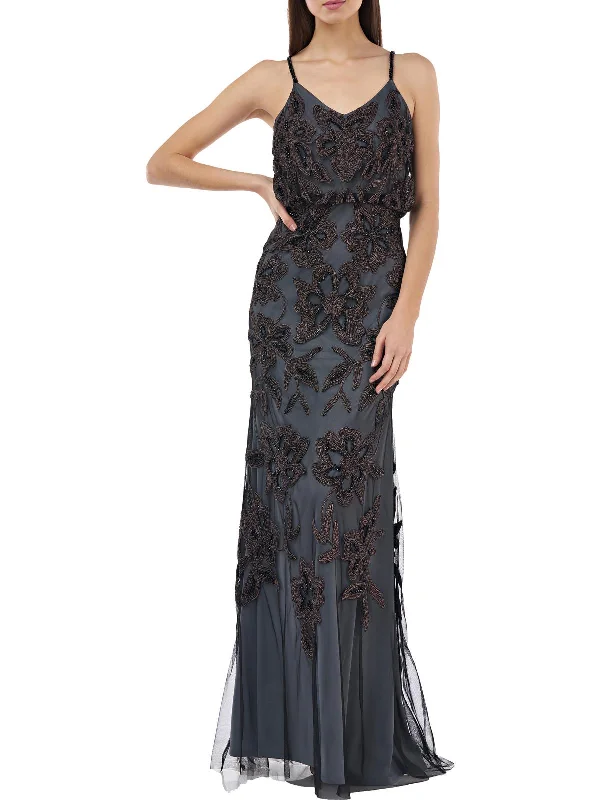 Womens Beaded Maxi Evening Dress Tunics stripes playful