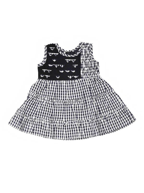 Mini Checked Designer Cotton Dress for Newborn Girls Tunics Practical easy-care