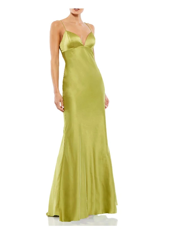 Womens Satin Long Evening Dress Tunics Party sparkling