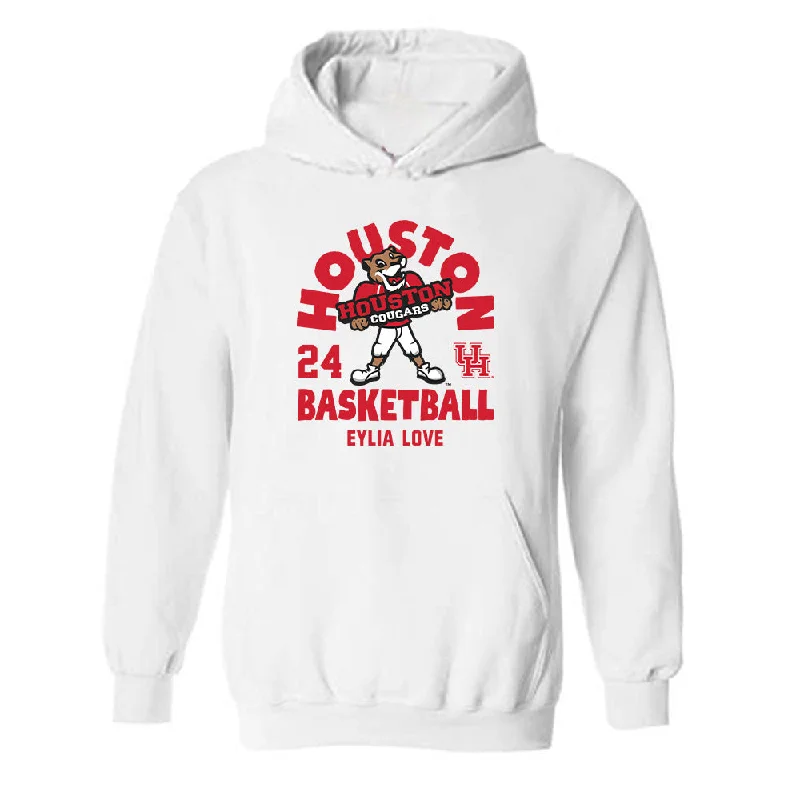 Houston - NCAA Women's Basketball : Eylia Love - Fashion Shersey Hooded Sweatshirt Hoodie with Fur Luxurious Winter