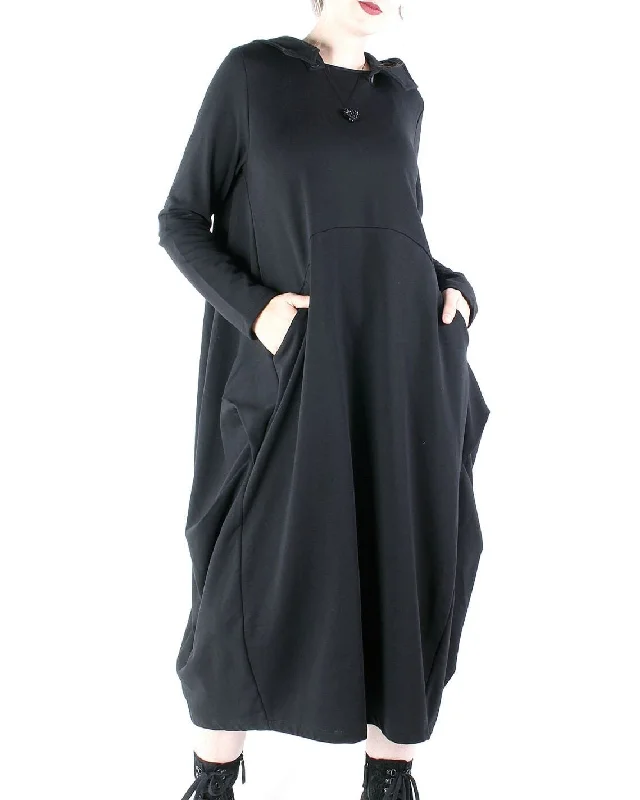 Hoodie Black Dress 1137 Hoodie with Cropped Fit Short Trendy