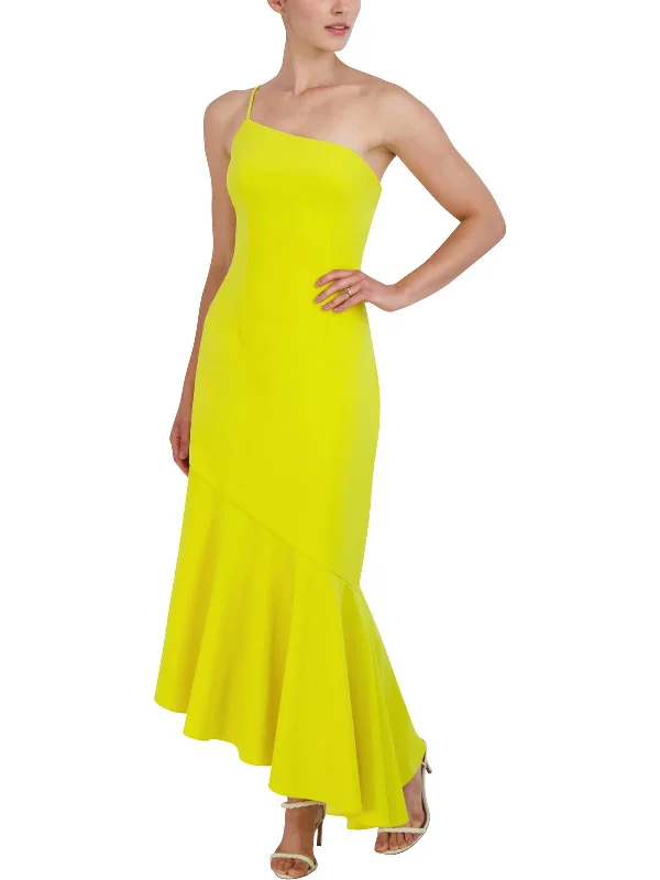 Womens Asymmetric One Shoulder Evening Dress empire Waist empire