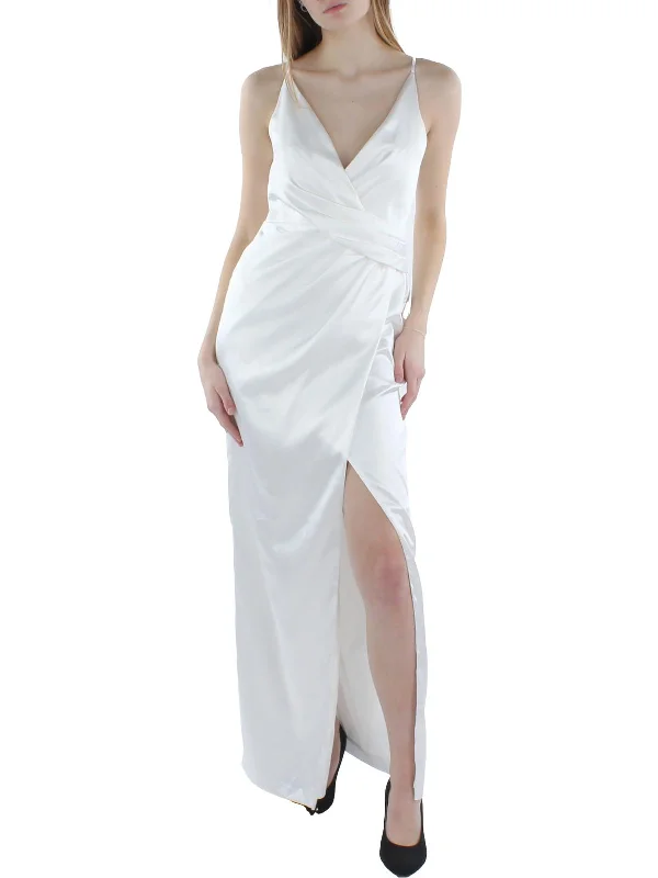 Womens Draped Maxi Evening Dress empire Waist empire