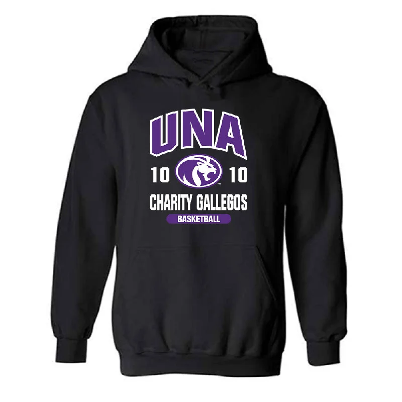 North Alabama - NCAA Women's Basketball : Charity Gallegos - Classic Fashion Shersey Hooded Sweatshirt Hoodie with Tie-Dye Psychedelic Retro
