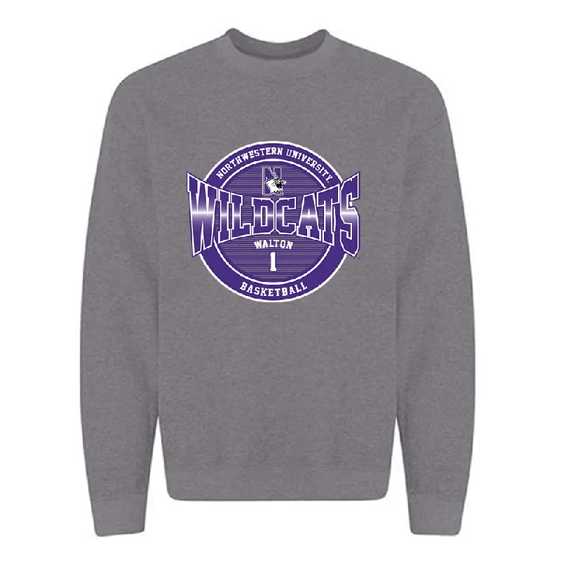 Northwestern - NCAA Women's Basketball : Xamiya Walton - Classic Fashion Shersey Crewneck Sweatshirt Hoodie with Ribbed Hem Stretchable Secure