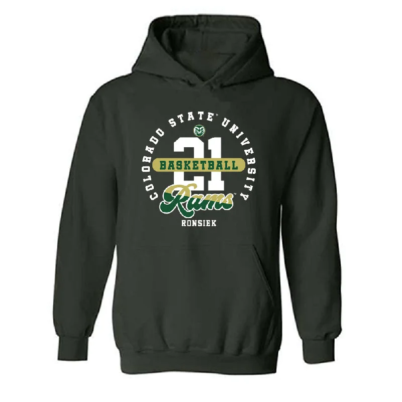 Colorado State - NCAA Women's Basketball : Emma Ronsiek - Hooded Sweatshirt Hoodie with Pocket Utility Practical