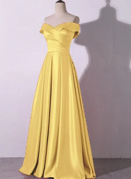 Beautiful Satin Long Party Dress 2020, A-line Prom Dress Tunics Yoga stretchy