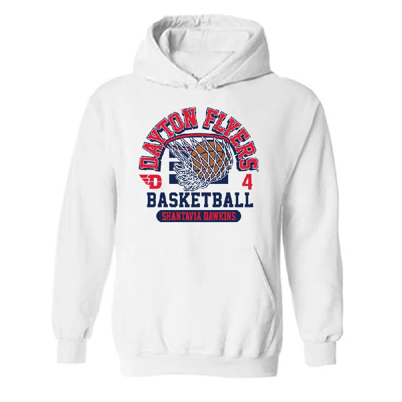 Dayton - NCAA Women's Basketball : Shantavia Dawkins - Classic Fashion Shersey Hooded Sweatshirt Hoodie with Mock Neck Collared Structured