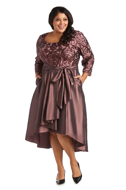 R&M Richards 7406W High Low Plus Size Party Dress Tunics Velvet soft