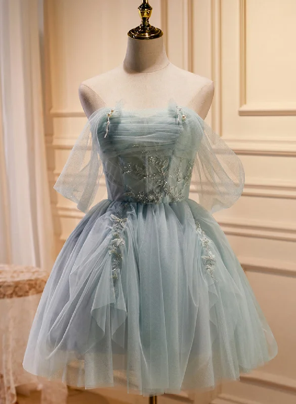 Light Green Sweetheart Beaded Tulle Party Dress, Green Homecoming Dresses Tunics Modern contemporary