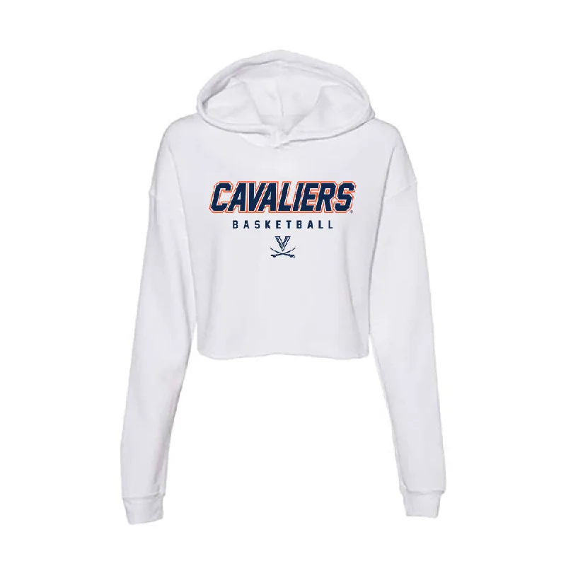 Virginia - NCAA Women's Basketball : Kamryn Kitchen - Women's Crop Fleece Hoodie Hoodie with Typography Text Message