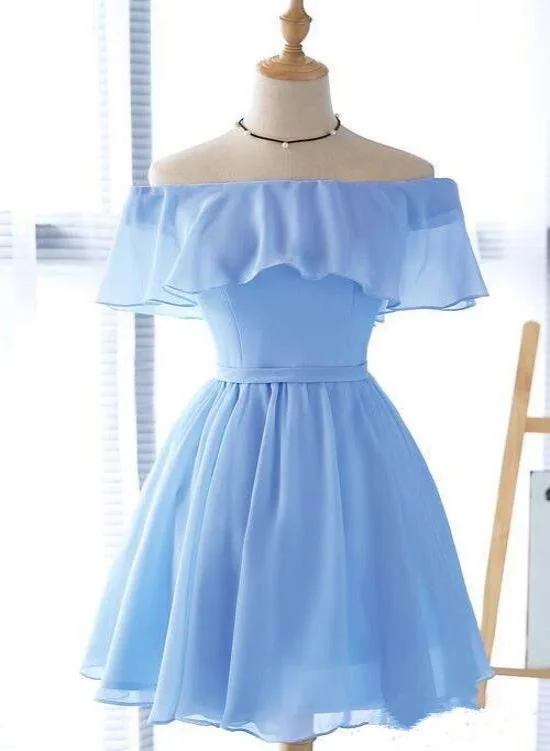 Beautiful Light Off Shoulder Knee Length Bridesmaid Dress, Party Dress Tunics Leisure comfortable
