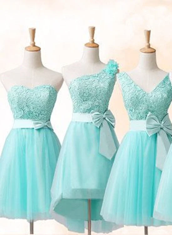 Charming Mint Green Tulle and Lace Party Dress, Homecoming Dress Tunics Floral girly