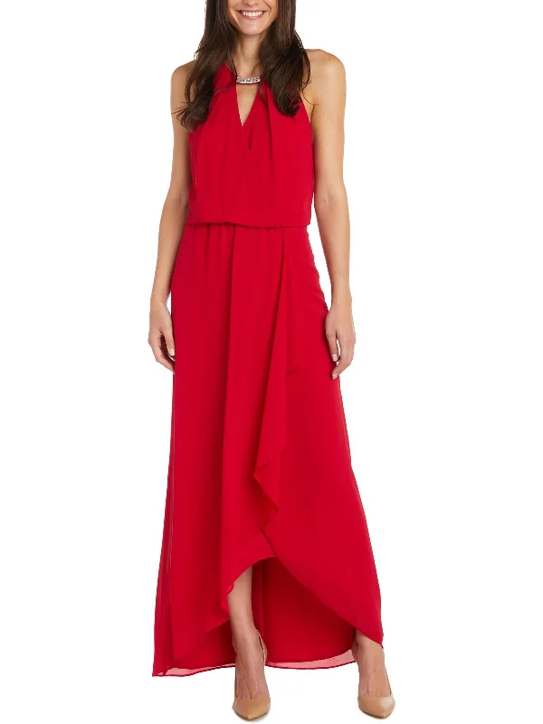 Womens Embellished Long Evening Dress Off-the-shoulder Chic Trendy