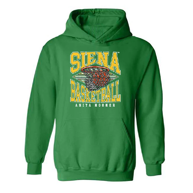 Siena - NCAA Women's Basketball : Aniya Hooker - Classic Fashion Shersey Hooded Sweatshirt Cotton Hoodie Fleece Lining Warmth