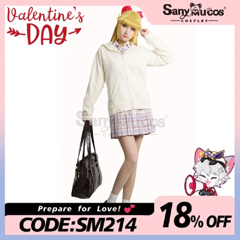 【In Stock】Anime Sailor Moon Cosplay Sailor Venus Minako Aino Zipper Hoodie Cosplay Costume Zip Hoodie Drawstring Kangaroo Pocket