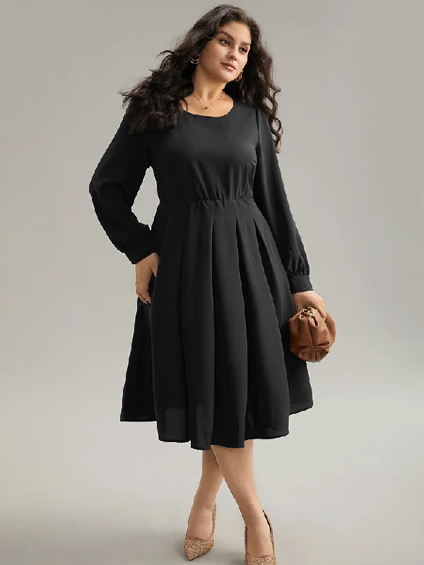 Static-Free Plain Pleated Pocket Dress Tunics Trousers formal