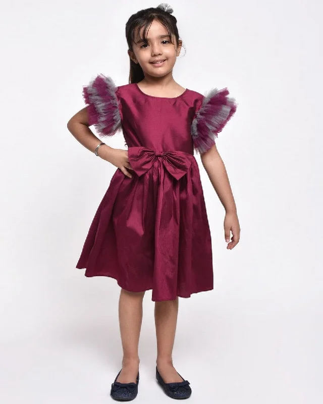 Wine Net Flower Dress Tunics Practical durable