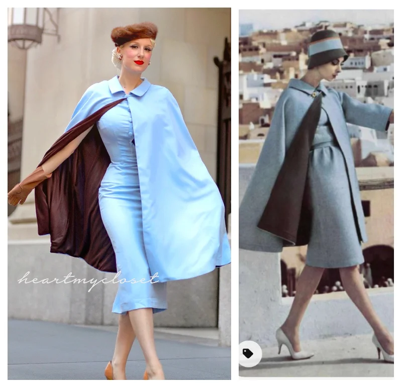 Claudia cape and dress - vintage 1950s inspired outfit Tunics Floral girly