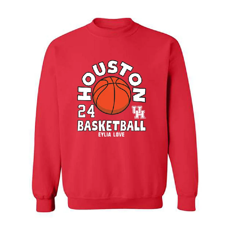 Houston - NCAA Women's Basketball : Eylia Love - Fashion Shersey Crewneck Sweatshirt Hoodie with Applique Textured Unique