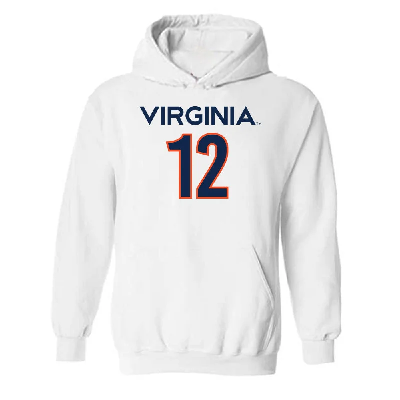 Virginia - NCAA Women's Basketball : Kamryn Kitchen - Replica Shersey Hooded Sweatshirt Hoodie with Contrast Stitching Detailed Premium