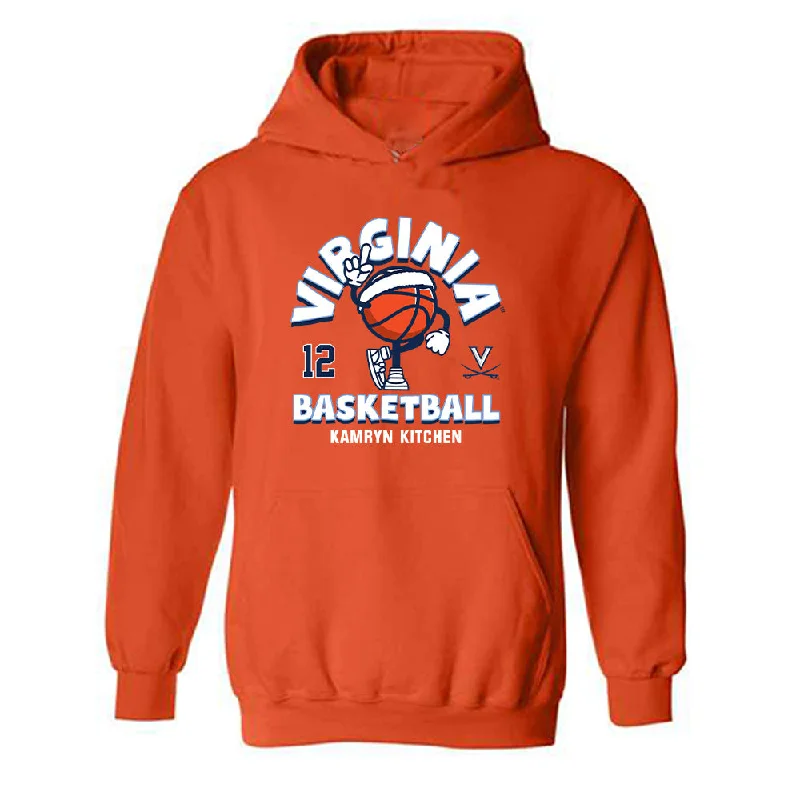 Virginia - NCAA Women's Basketball : Kamryn Kitchen - Fashion Shersey Hooded Sweatshirt Hoodie with Relaxed Fit Easy Casual