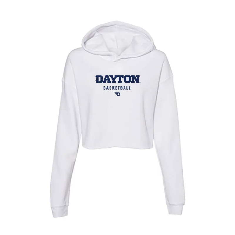Dayton - NCAA Women's Basketball : Shantavia Dawkins - Women's Crop Fleece Hoodie Hoodie with Camouflage Military Edgy
