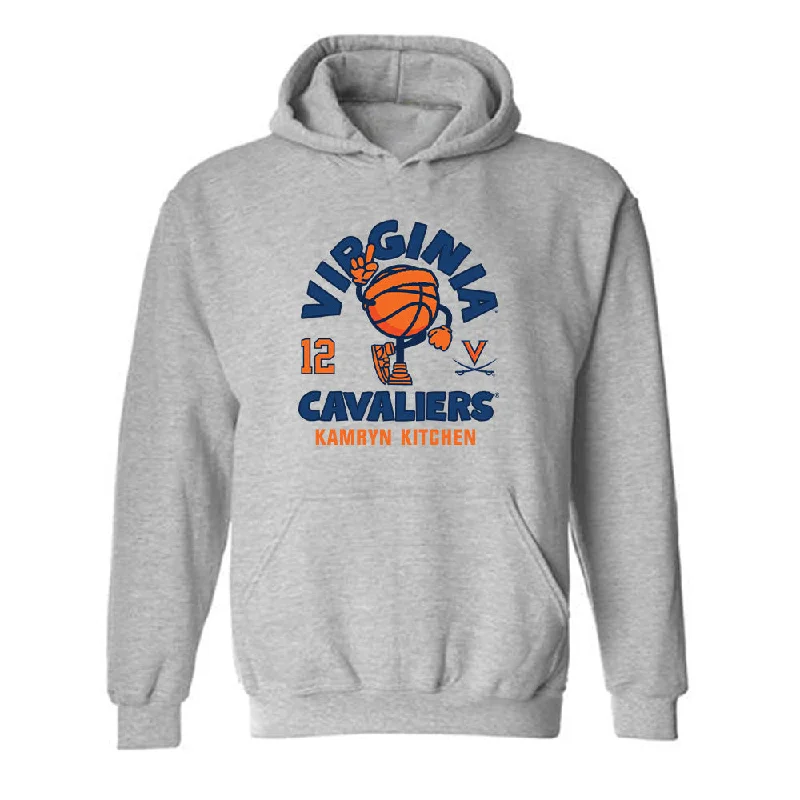 Virginia - NCAA Women's Basketball : Kamryn Kitchen - Fashion Shersey Hooded Sweatshirt Hoodie with Metallic Shiny Futuristic